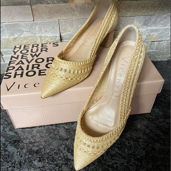 NWT Vicenza Raffia Brazilian heels size 5 - Picture 8 of 8